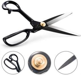 img 3 attached to ✂️ Premium 9 Inch Sewing Scissors - Heavy Duty Fabric Dressmaking Shears for Crafting, Leather, Tailoring & More (Black, Right-Handed)