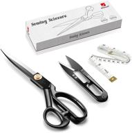 ✂️ premium 9 inch sewing scissors - heavy duty fabric dressmaking shears for crafting, leather, tailoring & more (black, right-handed) logo