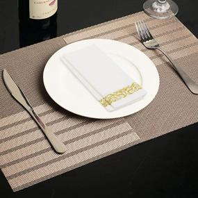 img 1 attached to 200 Pack Floral Linen-Feel Decorative Hand Napkins - Foraineam Disposable Paper Guest Towels