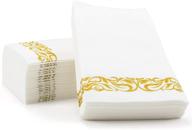200 pack floral linen-feel decorative hand napkins - foraineam disposable paper guest towels logo