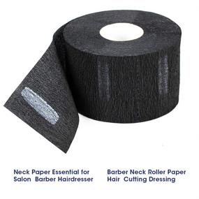 img 2 attached to Disposable Paper Barber Neck Strips - Professional Stretchy Paper Neck Band for Salon Haircut Styling - 5 Rolls/500 Strips - Black