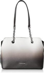 img 4 attached to Calvin Klein Hailey Compartment Satchel Women's Handbags & Wallets