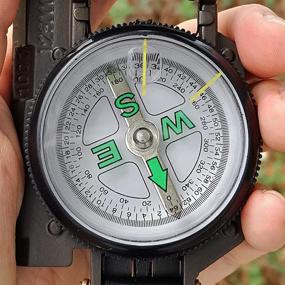 img 1 attached to 🧭 VANVENE Multifunctional Military Compass: Waterproof, Shakeproof & Ideal for Outdoor Activities, Camping, Hiking, Military Usage & Gifting