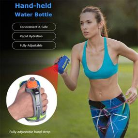 img 3 attached to AONIJIE Handheld Water Bottle for Running - 250ml Sports Hydration Pack with Handheld Strap (Blue)