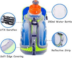 img 1 attached to AONIJIE Handheld Water Bottle for Running - 250ml Sports Hydration Pack with Handheld Strap (Blue)