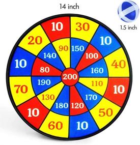 img 2 attached to 🎯 Boxgear Dart Board Game for Kids, 14" Dartboard Indoor with Sticky Balls, Fun Family Board Games for Kids 4 and Up, Promote Math Skills & Exercise with 4 Player