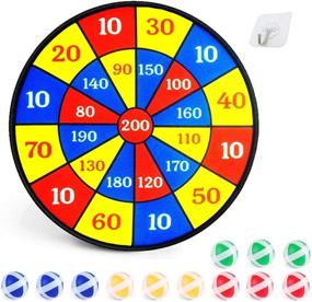 img 4 attached to 🎯 Boxgear Dart Board Game for Kids, 14" Dartboard Indoor with Sticky Balls, Fun Family Board Games for Kids 4 and Up, Promote Math Skills & Exercise with 4 Player