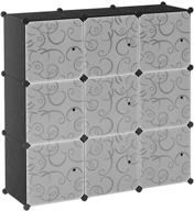 📦 bastuo cube storage organizer cabinet, 9 diy plastic closet organizer, modular bookcase storage shelves with doors, office & living room cube organizer in black logo