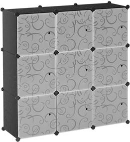 img 4 attached to 📦 BASTUO Cube Storage Organizer Cabinet, 9 DIY Plastic Closet Organizer, Modular Bookcase Storage Shelves with Doors, Office & Living Room Cube Organizer in Black