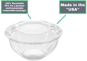 img 2 attached to Smygoods 32 oz Plastic Salad Bowls with Airtight Lids - 50 Sets of Disposable Salad Bowls