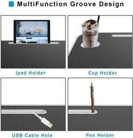 img 2 attached to Настольный стол для ноутбука REALWAY Foldable - Портативный планшетный стол с складными ножками, отсек для чашки и пазом для планшета для максимального комфорта в кровати/на диване/на полу (Черный)