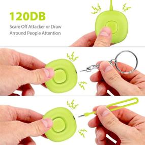 img 1 attached to Rechargeable Personal Alarm for Women - Rongsmart Safe Sound Keychain with 120db Siren Song - Ideal Gift for Mother, Girlfriend, Elderly, Students, and Kids - Vibrant Green