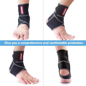 img 3 attached to 🏋️ Husoo Breathable Ankle Brace: Compression Ankle Support for Sports Protection, Ankle Sprains & Plantar Fasciitis - One Size Fits All