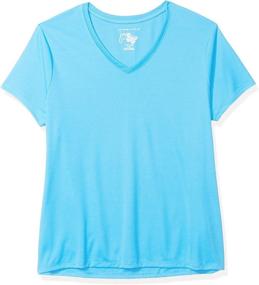 img 2 attached to 👚 Just My Size Plus-Size Cool DRI V-Neck Tee for Women with Short Sleeves