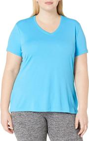 img 4 attached to 👚 Just My Size Plus-Size Cool DRI V-Neck Рубашка с короткими рукавами для женщин