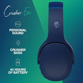 img 2 attached to Окунитесь в чистый звук: беспроводные наушники накладного типа Skullcandy Crusher Evo - темно-синий/зеленый