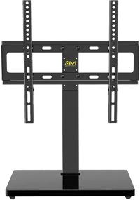 img 4 attached to 📺 Universal TV Stand Swivel Tabletop TV Base Fits 26-55 Inch LED LCD OLED 4K Flat Curved TV Monitor – Alphamount AM with Height Adjustable TV Mount Stand Rotation – VESA 400x400mm, Holds up to 88lbs – APPSTVS12