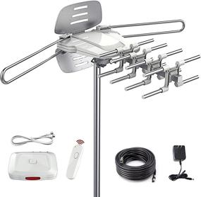 img 4 attached to 📡 Vansky Outdoor Amplified TV Antenna: 150 Mile Range, 360° Rotation, HD UHF/VHF Channels - Perfect for 2 TVs!