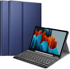 img 4 attached to Fintie Keyboard Case for Samsung Galaxy Tab S7 11'' 2020 with S Pen Holder - Slim Stand Cover + Detachable Bluetooth Keyboard - Navy