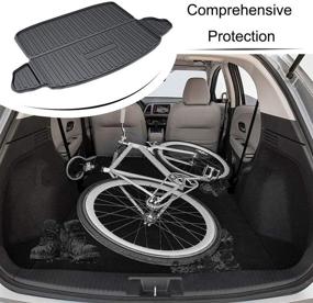 img 1 attached to 🚗 CARORMOKE Trunk Mat Cargo Tray Black 2021 Compatible with 2017-2020 Honda CRV (Not Suitable for Trunks with Subwoofer or Honda CRV Touring)