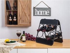 img 1 attached to 🍷 RiteSune Foldable Wine Rack Countertop: Stylish Chalkboard Holder for 6 Bottles, Perfect for Home Bar, Hotel, Pub!