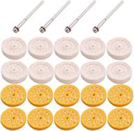 🧵 10pcs fine grit mini white buffing wheels + 10pcs medium grit mini yellow buffing wheels for dremel rotary tool - pack of 20pcs logo