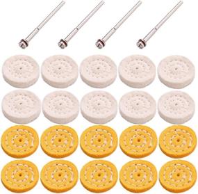 img 2 attached to 🧵 10pcs Fine Grit Mini White Buffing Wheels + 10pcs Medium Grit Mini Yellow Buffing Wheels for Dremel Rotary Tool - Pack of 20pcs