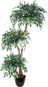 img 1 attached to 🌿 Enhance Your Space with Nearly Natural Artificial Ficus Tree, Green, one Size