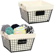 📦 x-cosrack foldable wire baskets with liner: reusable, wall mounted metal food storage organizer for kitchen cabinet, pantry, laundry closet - 2 pack логотип