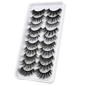 img 2 attached to FANXITON 10 Styles Mixed False Eyelashes: Fluffy Volume, Thick, Crossed 3D Faux Mink Lashes - 10 Pairs Pack