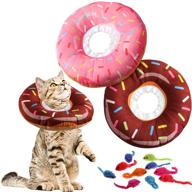 nuanchu 2-piece soft donut recovery collar with 10 cat toys: ideal for cats and puppies after surgery, adjustable and gentle for small dogs logo