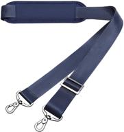 🔵 mosiso 56 inch shoulder strap - adjustable, thick, soft universal replacement - non-slip, comfort fit, padded with metal swivel hooks - ideal for laptop messenger crossbody bag, luggage, duffel, camera - navy blue logo