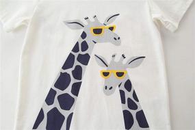 img 2 attached to 🦒 Cute and Comfy FreeLu Cotton Giraffe Boys' Clothing Set: Must-Have T-Shirt Included!