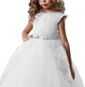 img 2 attached to ABAO SISTER Elegant Satin Lace Fancy Flower Girl Dress, Perfect for Pageant and Ball Gown Events (Size 2, Ivory)