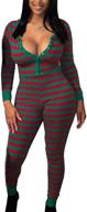 christmas jumpsuit pajamas sleepwear stripes women's clothing logo