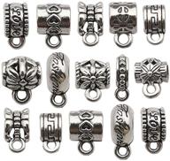 📿 pack of 100 clasp bail beads charms with tube design - perfect for diy necklace and bracelet making, loose spacer beads and bead hanger charms (m611) logo