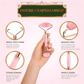 img 2 attached to 🌹 VANMAY Natural Rose Quartz Face Roller and Gua Sha Massage Tool Set: Premium Jade Roller for Anti-Aging Facial Massage, Wrinkle Reduction, and Rejuvenated Skin