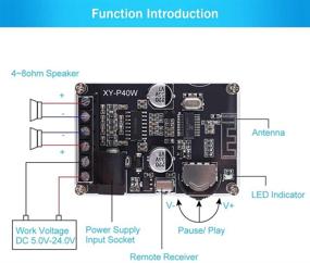 img 3 attached to 🔊 Стерео Bluetooth усилительная плата от PEMENOL - 12V 24V 30W 40W Мини усилительный модуль с ИК-пультом ДУ для DIY колонок/автомобильных устройств Bluetooth