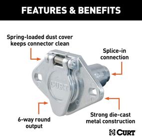 img 2 attached to 🔌 CURT 58091 Vehicle-Side 6-Pin Round Trailer Wiring Harness Socket: Secure and Efficient Trailer Connection Solution