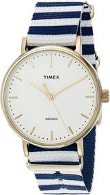 img 4 attached to 🕰️ Женские часы Timex Fairfield 37 Blue/White с нейлоновым ремешком для пролаза - TW2P91900