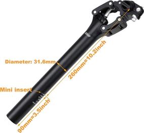 img 3 attached to 🚲 DNM Suspension MTB Road Bike Bicycle Seatpost Shock Absorber - Travel: 20mm Vertical &amp; 15mm Horizontal - Shockstop - 31.6mm x 350mm - Recommended Load Weight 176-220 lbs