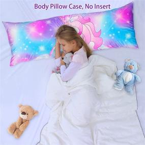 img 3 attached to MHJY Unicorn Body Pillow Cover – 20x54 Inches Velvet Pillowcase for Kids and Adults with Zipper