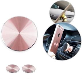 img 1 attached to 🧲 Adhesive Metal Plate Mounting Kits Stickers Discs Magnetic Patch for Air Vent Magnetic Car/Vehicle Mount Holder - Compatible with iPhone X XS Max Samsung Galaxy+ (HERLANKKI)