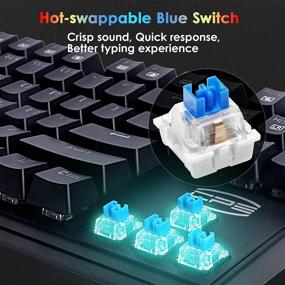 img 2 attached to 🎮 CP3 TKL Gaming Keyboard: Mechanical Keyboard with Blue Switches, RGB LED Rainbow Backlit, 87 Key Anti-Ghosting – Windows Gaming PC