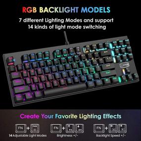 img 3 attached to 🎮 CP3 TKL Gaming Keyboard: Mechanical Keyboard with Blue Switches, RGB LED Rainbow Backlit, 87 Key Anti-Ghosting – Windows Gaming PC