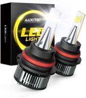 🔦 улучшенные лампы auxito 9007 led, яркость 16000lm, мощность 80w на пару, улучшенная освещенность на 400%, белый свет 6500k, компактные двойные лампы hb5 led, набор из 2 штук. логотип