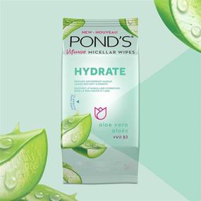 img 2 attached to Pond's Aloe Vera Micellar Wipes for Hydrating 🌿 Dry Skin, 25 Count (4 Pack) - Removes Waterproof Makeup