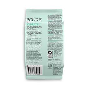 img 3 attached to Pond's Aloe Vera Micellar Wipes for Hydrating 🌿 Dry Skin, 25 Count (4 Pack) - Removes Waterproof Makeup