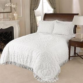 img 4 attached to 👑 White King Medallion Chenille by Beatrice Home Fashions