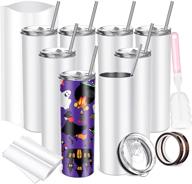 🥤 8-piece 20 oz sublimation blank skinny tumbler: double wall stainless steel – insulated, with lid, straw, and cleaning tools logo